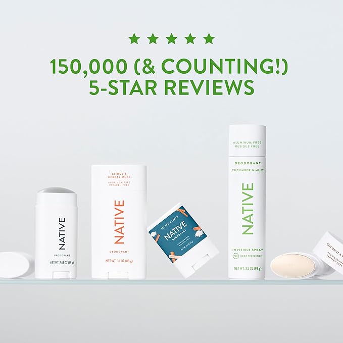 Native Whole Body Deodorant Stick Contains Naturally Derived Ingredients, Deodorant for Men and Women | 72 Hour Odor Protection, Aluminum Free with Coconut Oil and Shea Butter | Cucumber & Mint