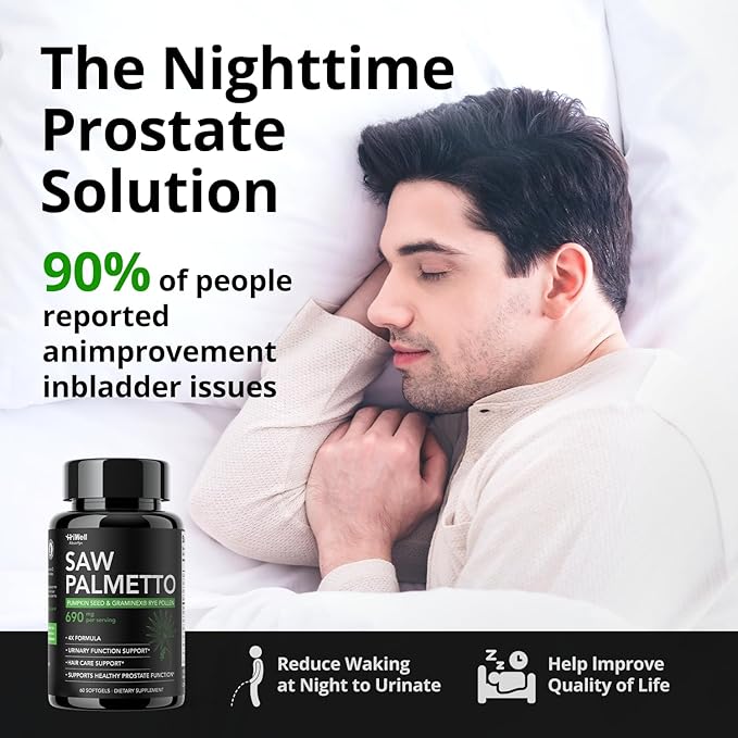 Saw Palmetto for Men Prostate Health Supplement, Pharmaceutical Grade - Pumpkin Seed Oil - Graminex® - Nettle Supports Urinary Function & Hair Loss Prevention,DHT Blocker, 60 softgels