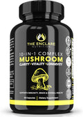 THE ENCLARE NUTRITION Mushroom Supplement 10in1 Complex Immune Support Lions Mane, Reishi, Turkey Tail, Cordyceps, Chaga, Maitake, Shiitake, Agaricus: Nootropic Brain, Energy Booster (1)