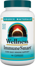 Source Naturals Wellness ImmuneSmart - for Core Daily Immune Support*, with Vitamins A, C, and D, Zinc, Elderberry, Echinacea, Andrographis, Turkey Tail and Garlic - 90 Capsules