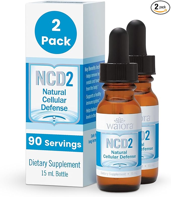 Waiora NCD2 Liquid Mineral Supplement, Advanced Cellular Support Formula, Daily Digestive & Detox, Immune, pH Balance, Cleansing; Easy-to-Use Drops (Two .5 oz Bottles, 180 serv)