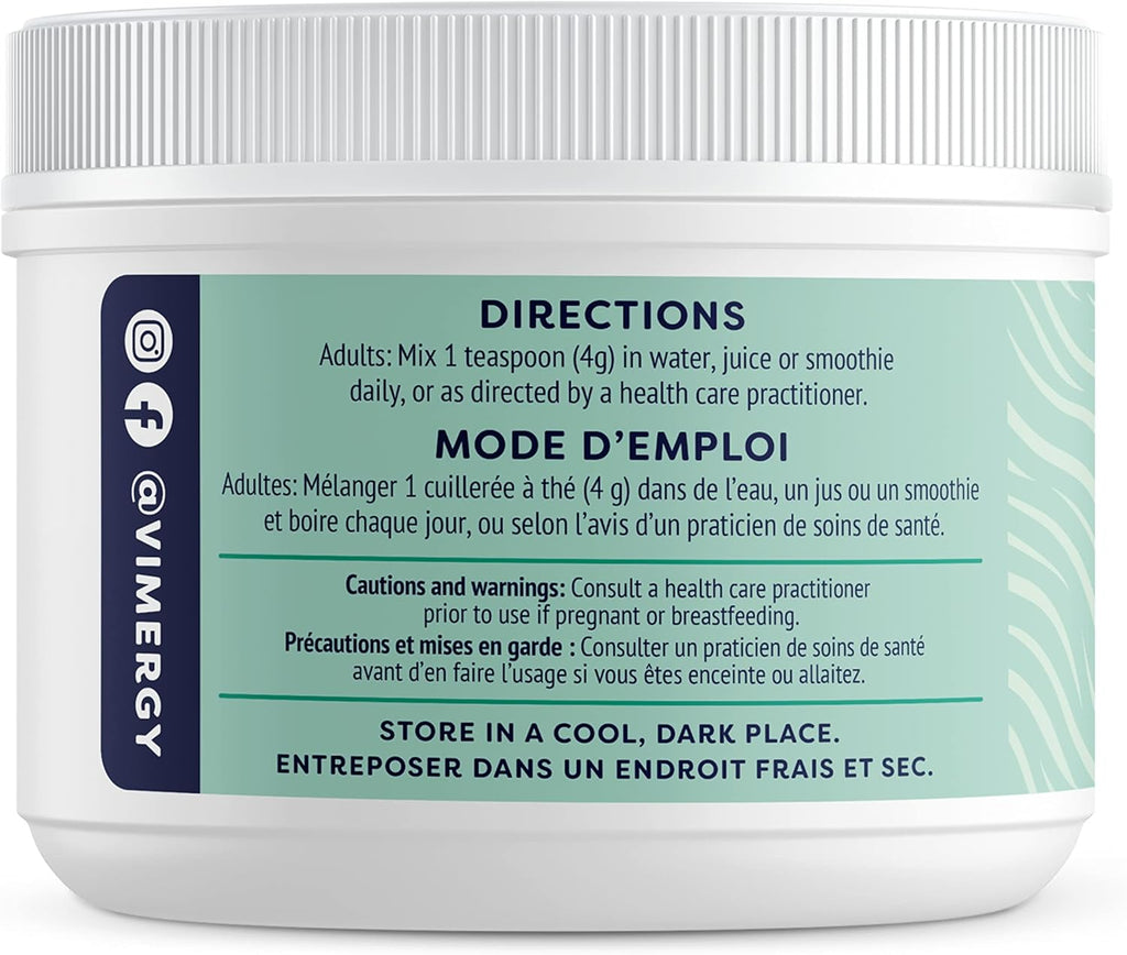 Vimergy Spirulina Powder – Concentrated Plant Protein Supports Immune Health & Cardiovascular Function – Vegan, Kosher, Gluten-Free – 125g