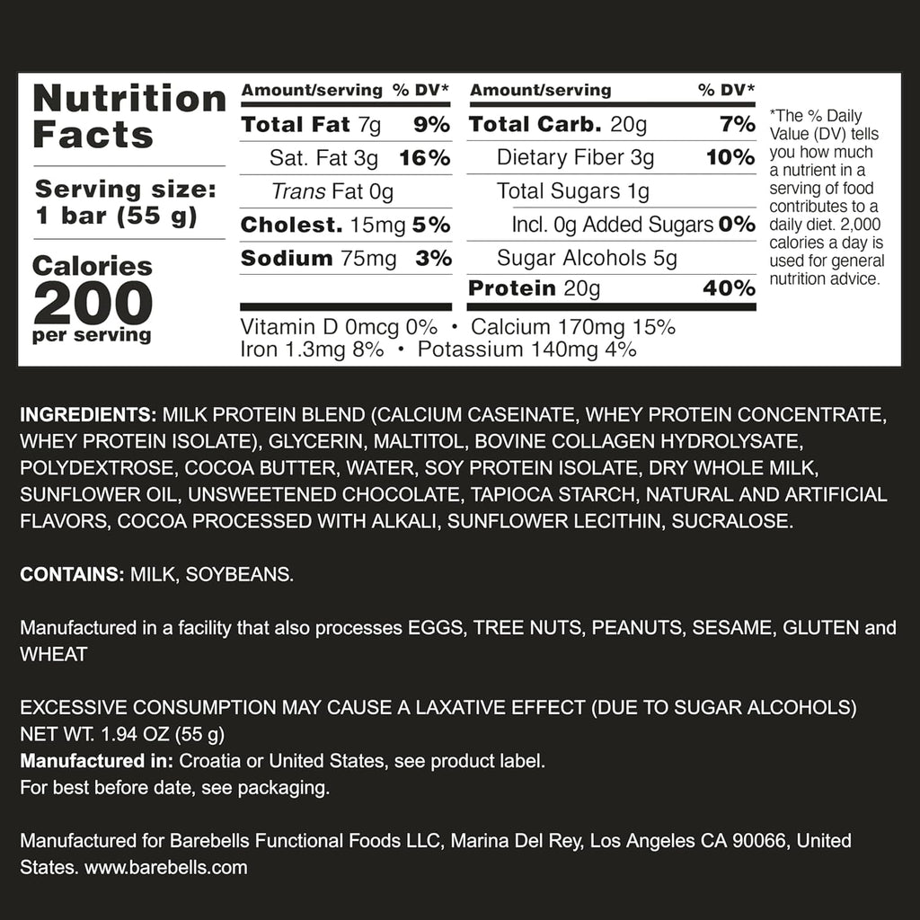 Barebells Protein Bars - Protein Snacks with High Protein - Chocolate Protein Bars - Perfect on The Go Protein Snack & Breakfast Bars (12 Count (Pack of 2), Cookies and Cream)