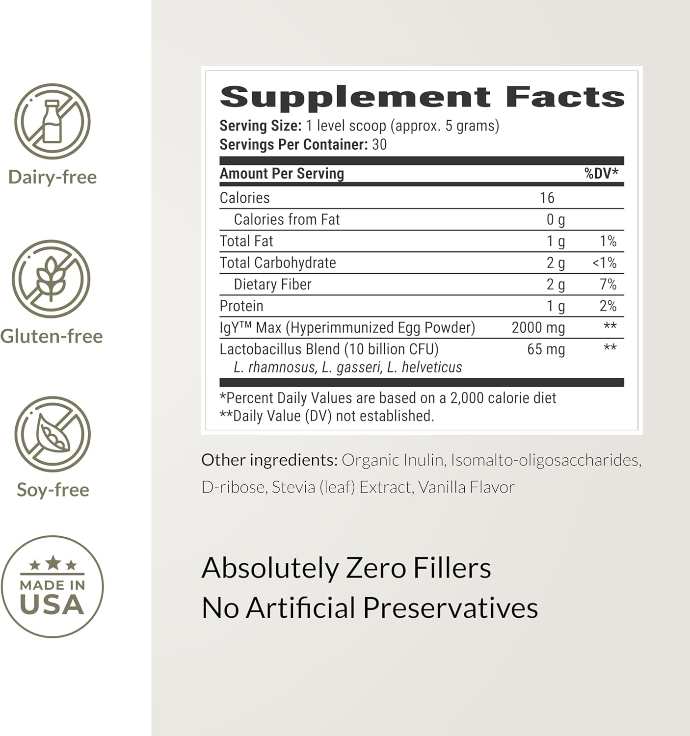 Microbiome Breakthrough Repair Powder - Vegetarian Vanilla - Contains Probiotics for Men and Women - Gas & Bloating Relief - GI Revive - Improves Gut Health - 30 Servings - 150g