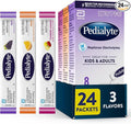 Pedialyte Electrolyte Powder | Hydration Drink for Kids & Adults | Variety Pack: Grape, Strawberry Lemonade, and Orange, 24 Powder Packets