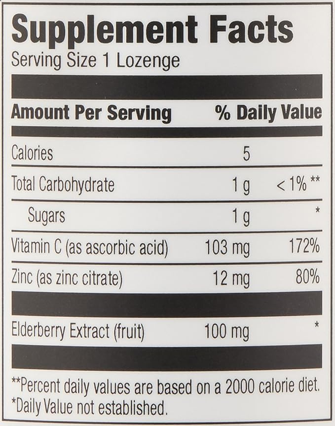 Amazon Elements Elderberry Complex Berry Flavored Immune System Support Lozenges, Adult, 60 Count, (Packaging May Vary) (Pack of 2)