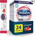 Pedialyte Electrolyte Drink Mix with Zero Sugar | Hydration with Key Electrolytes | Great Hydration Low in Calories | Strawberry, 24 Powder Packets
