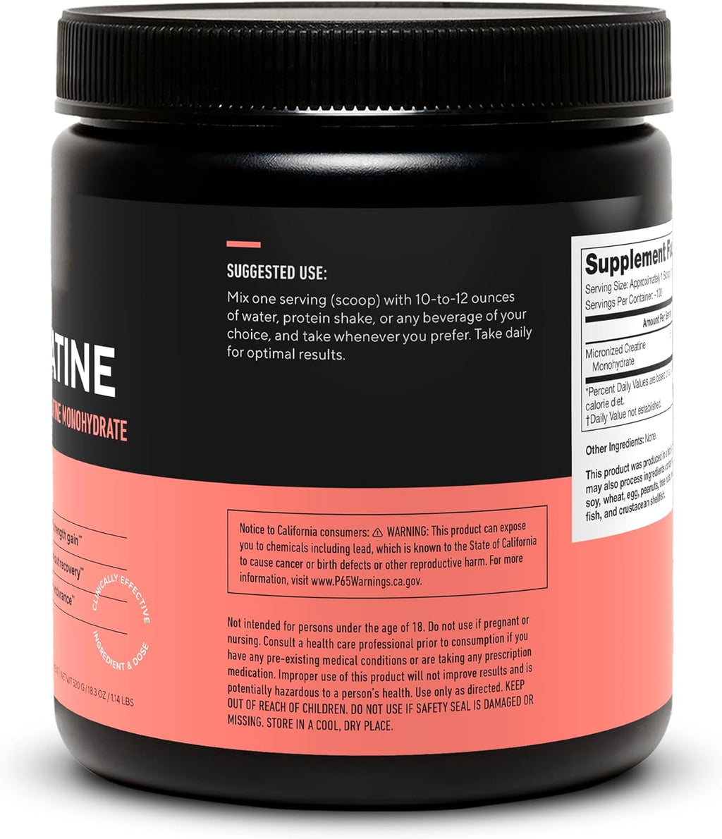 LEGION Micronized Creatine Monohydrate Supplement - Clean Creatine Powder for Muscle Gain & Post Workout Recovery - Micronized Creatine Supplement for Maximum Absorption (100 Servings, Unflavored)
