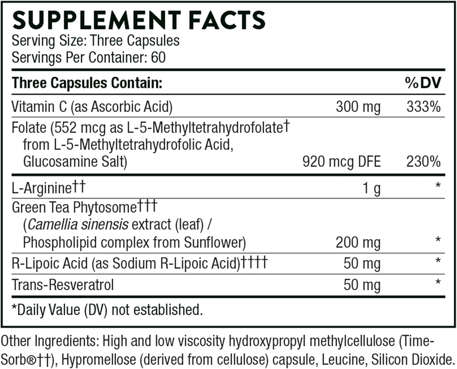 THORNE - L-Arginine Plus (Formerly Perfusia Plus) - Sustained-Release Cofactors to Support Heart Function, Nitric Oxide Production & Optimal Blood Flow* - 180 Capsules