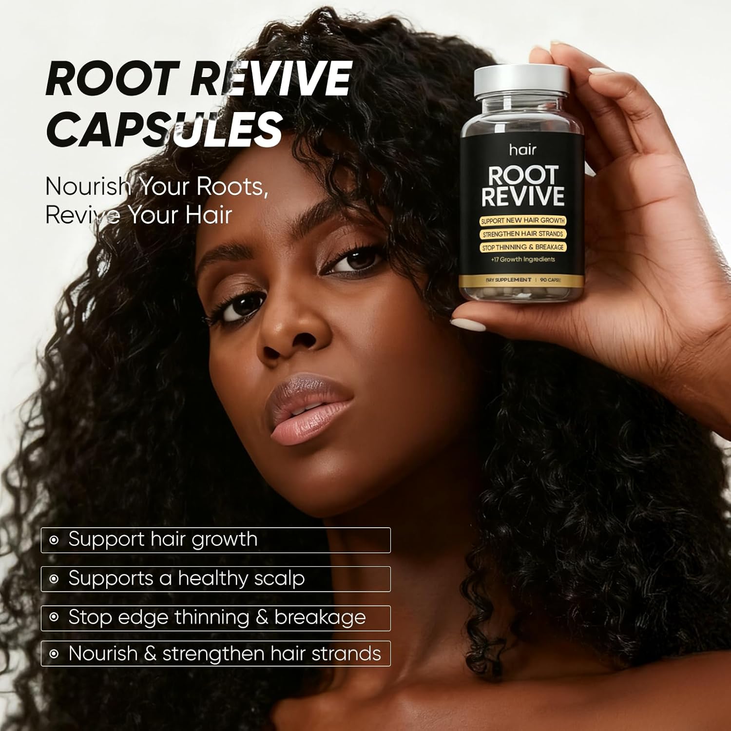 Root Revive Capsules – 90 Capsules | Supports Healthy, Thicker-Looking Hair | with Black Seed, Bamboo & Pumpkin Seed Extracts, Biotin & 17 Growth Ingredients