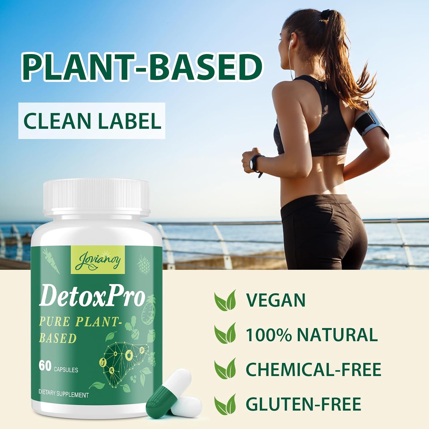 1000 MG Detox & Cleanse Capsules, 26-in-1 Plant-Based Formula for Detoxification, Detox Supplement for Women & Men, Natural Trace Binder, Liver, Antioxidant & Digestive Function, Vegan, 120 Counts