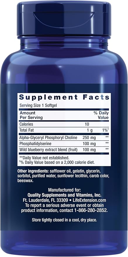 Life Extension Cognitex Basics, 30 Softgels - Multi-Nutrient Formula for Brain Health Support, Targeted Nutrition for Memory, Focus, Attention & Overall Cognitive Performance - Non-GMO, Gluten-Free