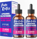 Liposomal Glutathione Liquid Supplement (Pack of 2), 98% Absorption, with Vitamin C, L- Glutathione, 2 Fl Oz per Bottle