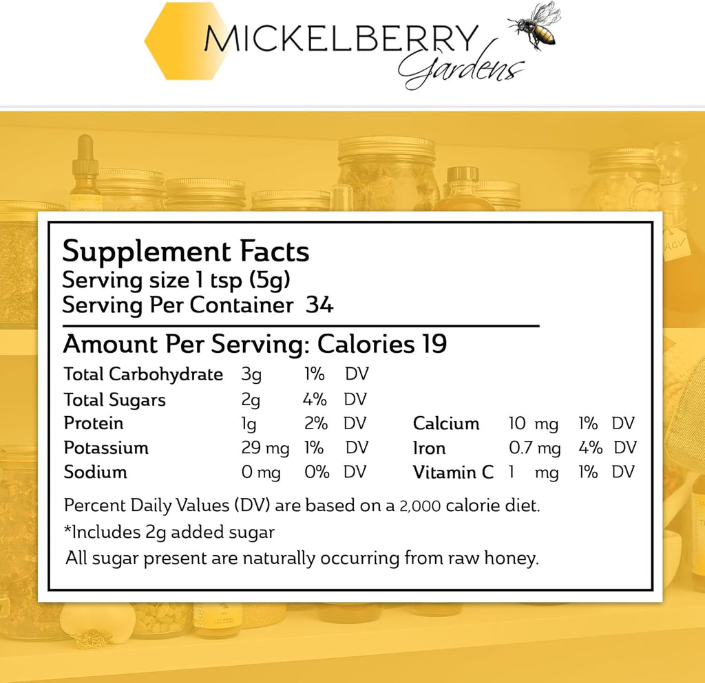 Mickelberry Gardens Bee Pollen Granules – 100% Raw, Pure Superfood Packed with Protein, Vitamins, Minerals & Antioxidants – 6 Oz