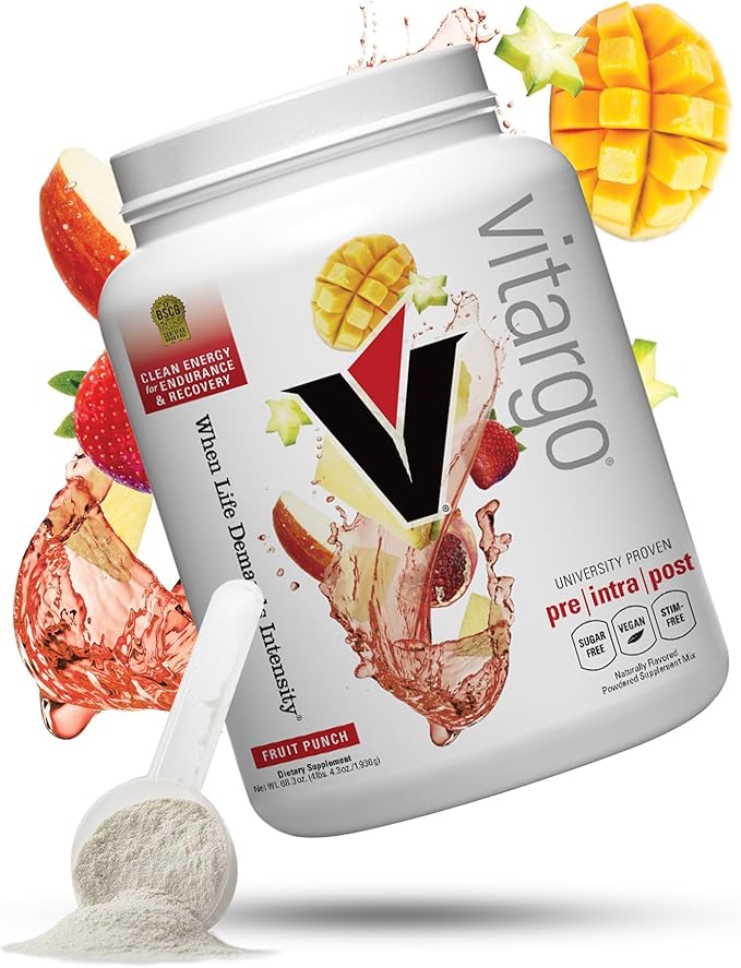 Vitargo Carbohydrate Powder, 2X Faster Digesting - 4.4 LB Fruit Punch, No Bloat, No Crash, Pre, Intra & Post, Sugar-Free Complex Carb Powder for Recovery, Endurance & Muscle Gain, Made in USA