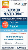 Granions Advanced Muscle Comfort - Natural Muscle Relaxer Pills Support with Quinine, Magnesium, Potassium, B Vitamins, Chamomile and CoQ10 for Immediate Muscle Relaxation and Comfort - 120 Tablets
