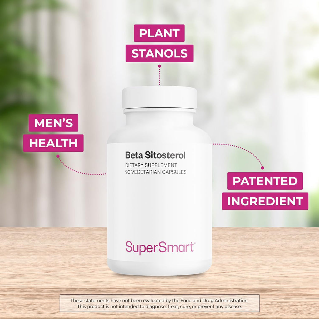 Supersmart - Beta-Sitosterol 180 mg Per Day (VegaPure ®) - Prostate & Urinary Health - Reduce Need to Urinate Frequently | Non-GMO & Gluten Free - 90 Vegetarian Capsules