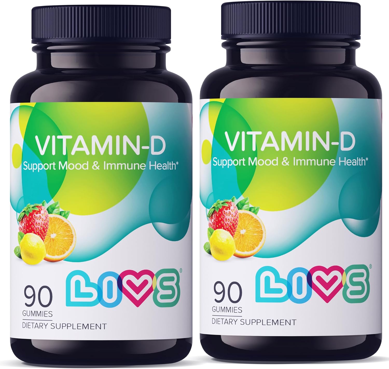 Vitamin D Gummies for Women & Adults | Vitamin D3 2,000 IU Supplement for Immune Support & Bone Health | Gelatin-Free, Gluten-Free & Non-GMO Gummy Vitamins | Lemon, Berry & org Flavor - 180 Ct
