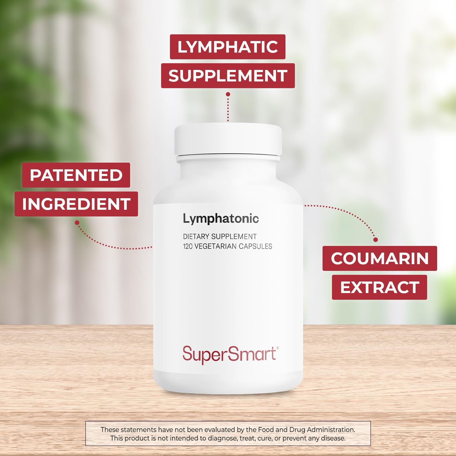 Supersmart - Lymphatonic 40mg per Day - Lymphatic Drainage Supplement - Melilotus Officinalis | Non-GMO & Gluten Free - 120 Vegetarian Capsules