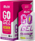 BARE PERFORMANCE NUTRITION, BPN Go Gel Endurance, 24g of Carbohydrates & 100 Calories per Pack, Vegan + Gluten Free Running Gel, 10 Single-Serving Packs, Caffeinated Mixed Berry