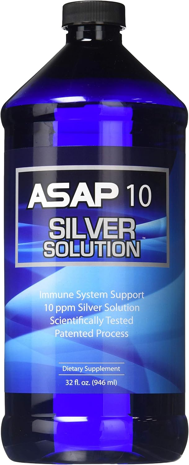 American Biotech Labs - ASAP 10 Silver Solution - Immune System Support, 10 ppm Silver Solution Dietary Supplement - 32 fl. oz.