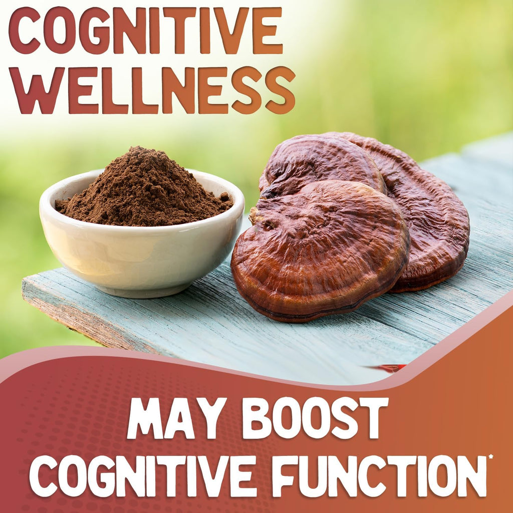 XPRS Nutra Organic Red Reishi Mushroom Powder - Premium Reishi Powder for Cognition - Vegan Reishi Mushrooms for Longevity and Energy (16 Ounce)