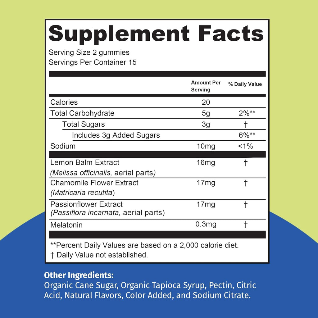 TEJA Sleep Support Gummies for Teens and Adults, 0.3mg Melatonin Chewable Gummy, Melatonin Chewable, 30 Gummies (2 Pack)