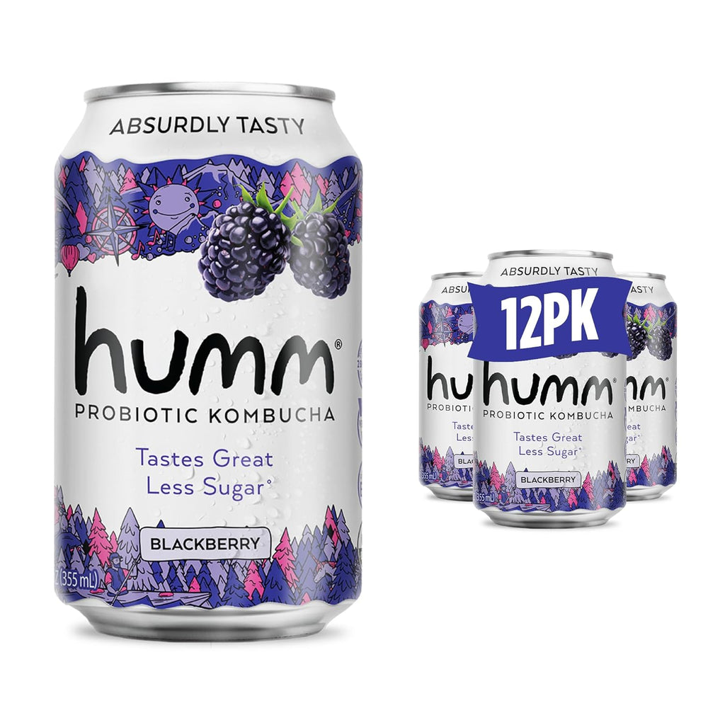 Humm Kombucha Blackberry, Organic, Vegan & GMO Free (12 Pack)