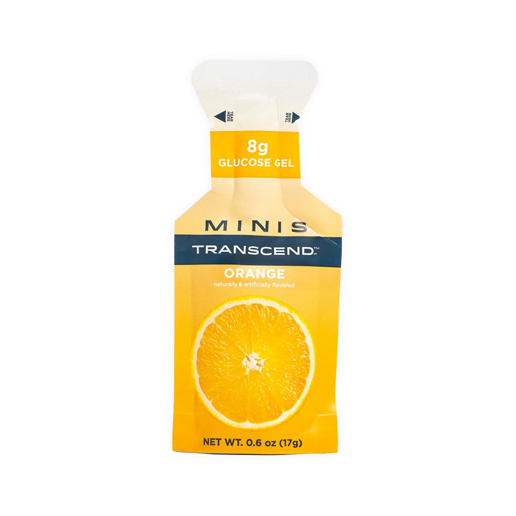 Transcend Foods Mini Orange Gel (.6 oz, Pack of 24) Fast-Acting Carb Gel Orange Flavor – Travel Size, Caffeine Free, Gluten Free