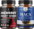 Bundle of Horny Goat Weed Complex with Tongkat Ali, Saw Palmetto, Panax Ginseng & Black Maca Root Plus Potent Herbal Supplement with Siberian Ginseng, Ashwagandha & Maca for Men’s Energy & Wellness