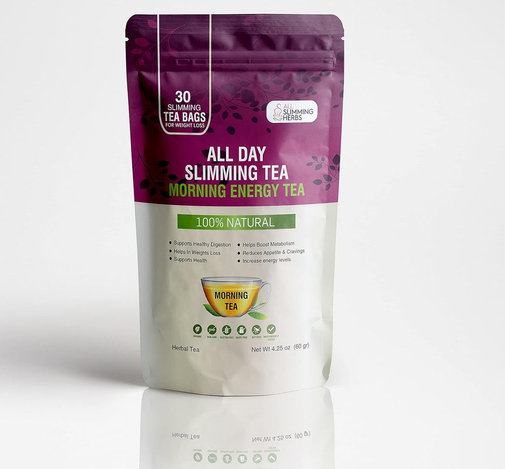 ALL SLIMMING HERBS All Day Slimming Tea For Weight Loss - All Natural 30 Days Detox Teas That Flattens Tummy - Daytime Energy Boost Tea 30 Bags + Evening Detox Tea 30 Bags