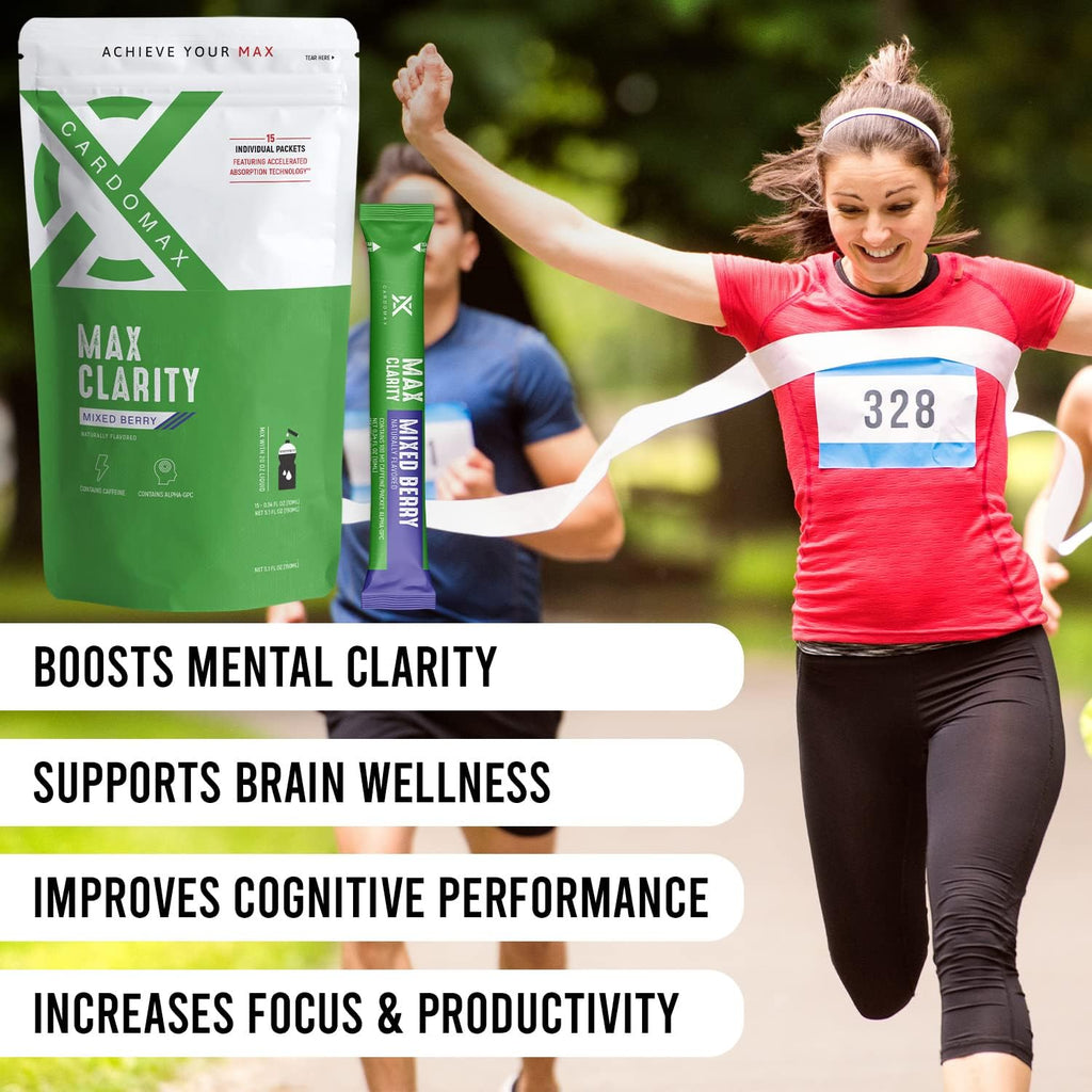 Max Clarity Nootropics Brain Support Supplement w/Liquid Caffeine, Alpha GPC, L-Theanine, Brain Booster for Memory & Focus, Liquid Nootropic Brain Supplement for Mental Clarity, 15 Sticks