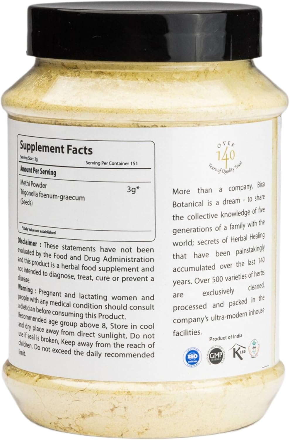 bixa BOTANICAL Fenugreek Powder (Trigonella foenum) ǀ Ayurvedic Herbal Supplement | 1 Pound / 16 OZ | Gluten Free, Non-GMO, Steam Sterlized, Vegan, 100% Pure.