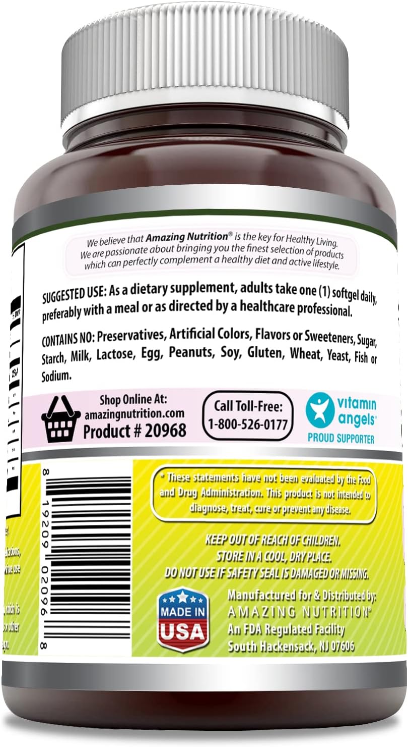 Amazing Formulas Evening Primrose Oil 1300mg, 10% GLA, Softgels Supplement | Hexane Free Cold Pressed Oil | Non-GMO | Gluten Free (120 Count)