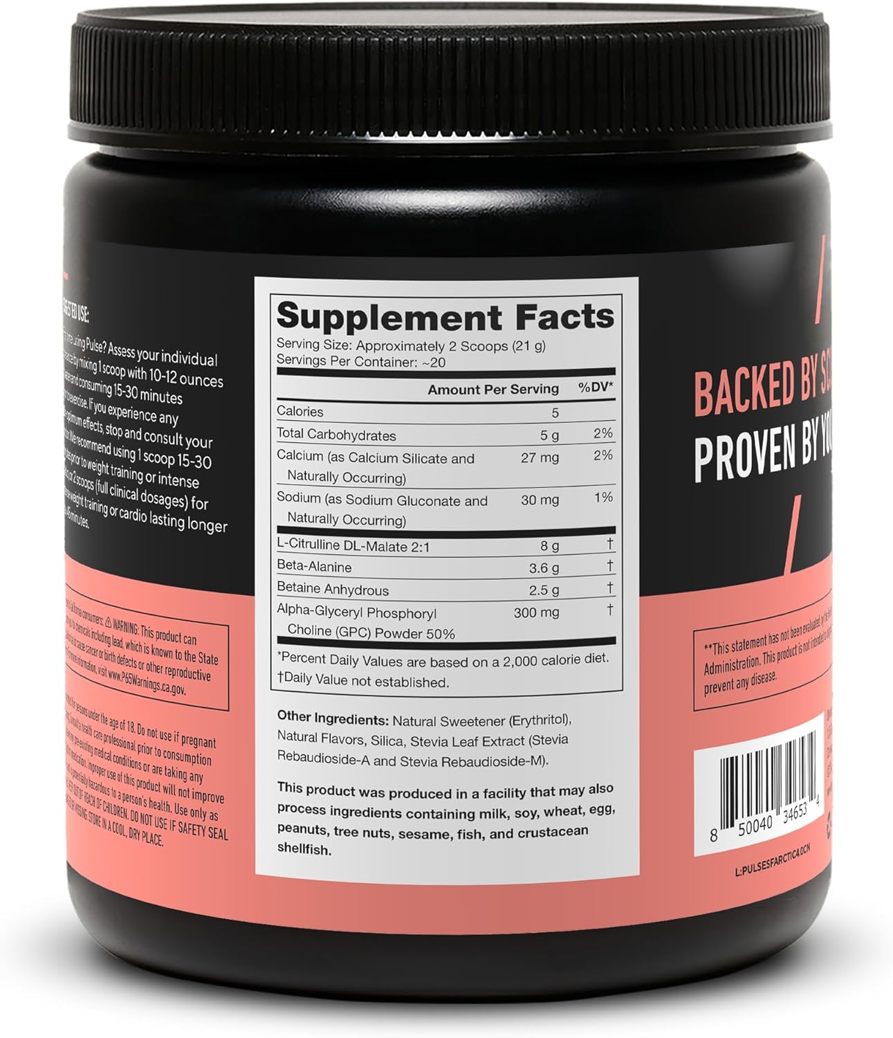 LEGION Pulse Pre Workout Supplement - All Natural Nitric Oxide Preworkout Drink to Boost Energy, Creatine Free, Naturally Sweetened, Beta Alanine, Citrulline, Alpha GPC (Caffeine Free Arctic Blast)