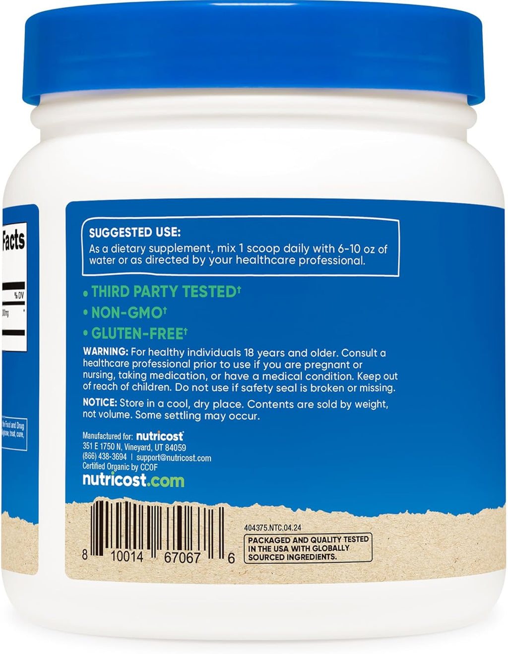 Nutricost Organic Astragalus Root Powder 1LB - Gluten Free, Non-GMO, Vegetarian