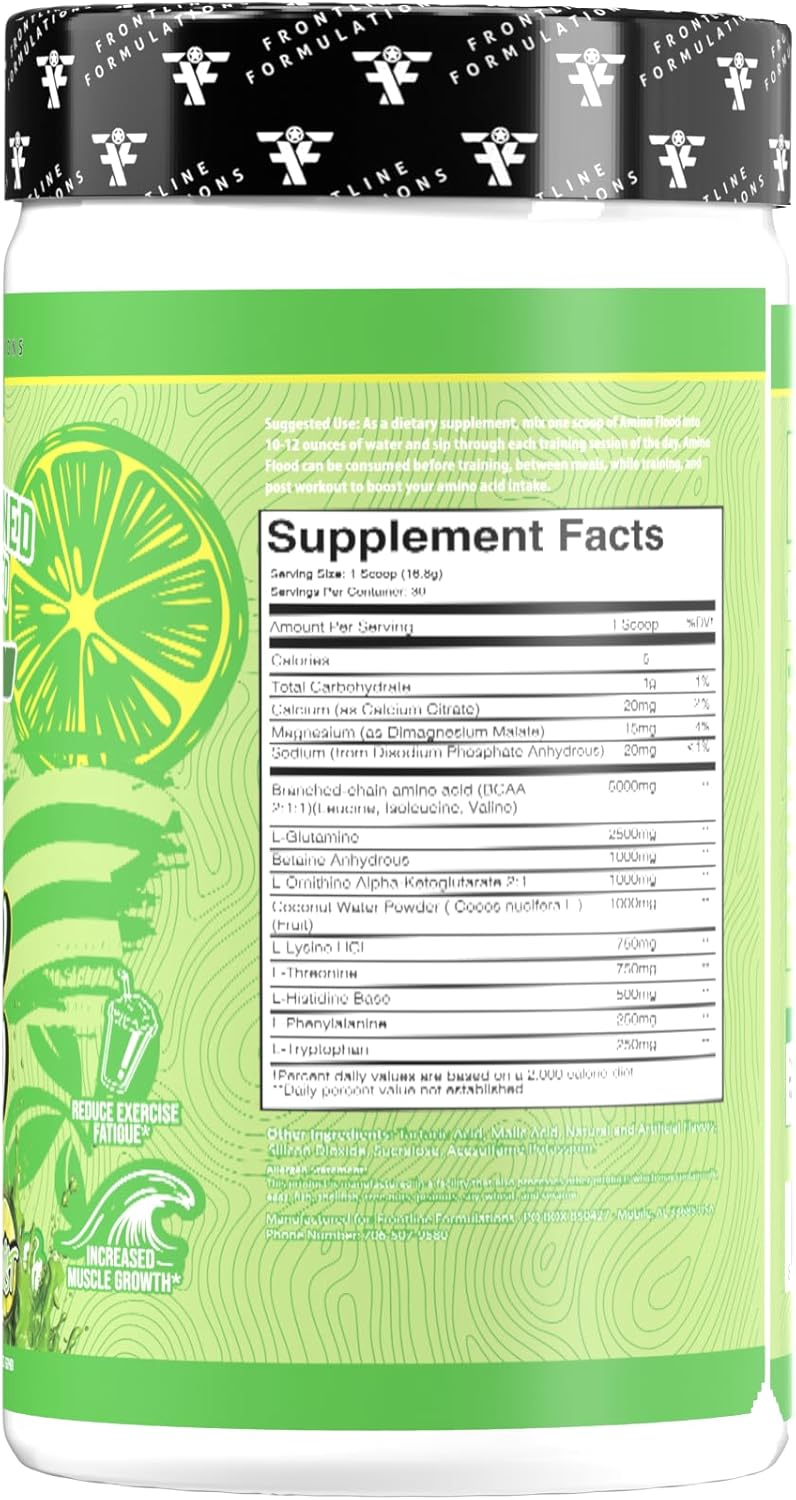 Amino Flood from BCAA + EAA Recovery & Hydration Formula – Muscle Support, Electrolytes & Endurance – Amino Acid Supplement for Intra & Post Workout Margarita Twist