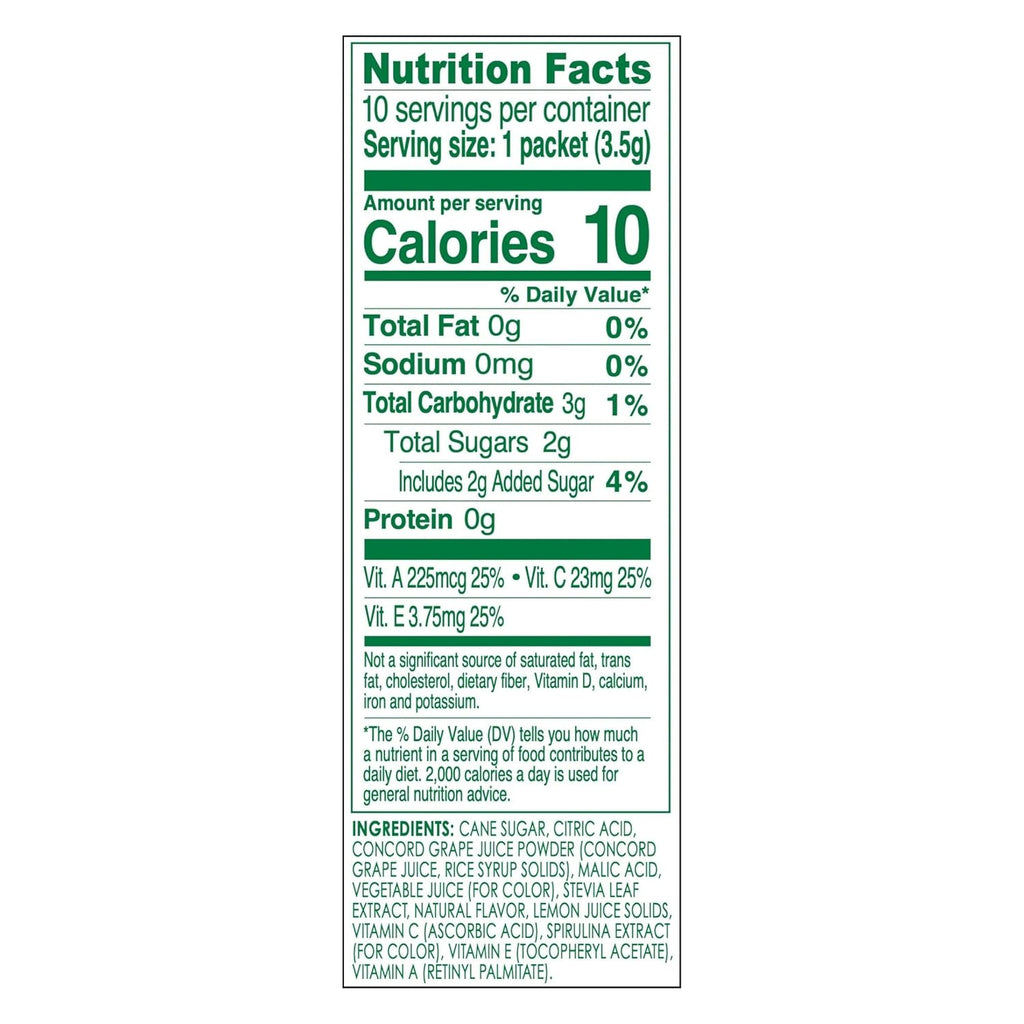 TRUE LEMON KIDS Groovy Grape (10 Packets) for Hydration - No Preservatives, No Artificial Flavors, No Artificial Sweeteners - Low Sugar Water Flavoring - Powdered Drink Mix for Kids