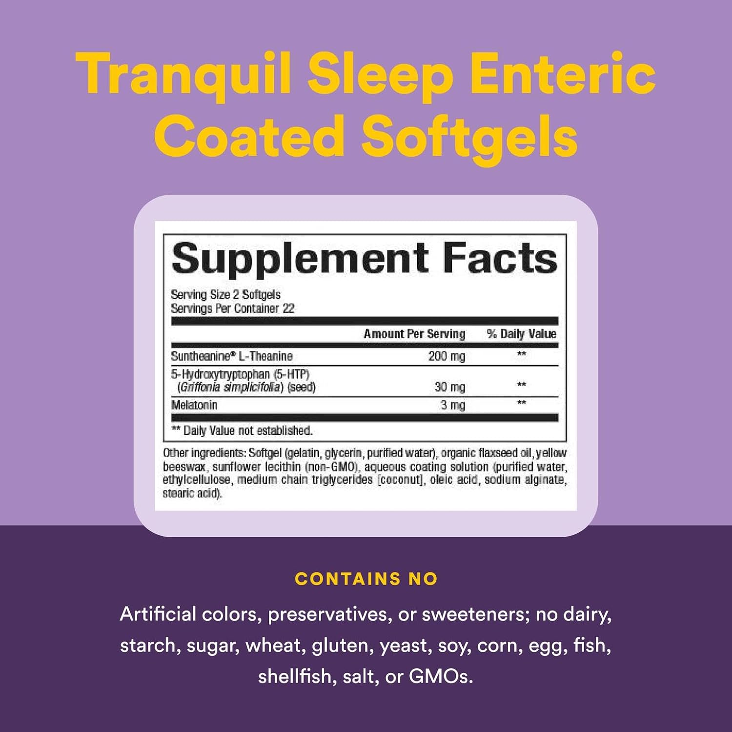 Stress-Relax Tranquil Sleep by Natural Factors, Sleep Aid with Suntheanine L-Theanine, 5-HTP, Melatonin, 45 Softgels