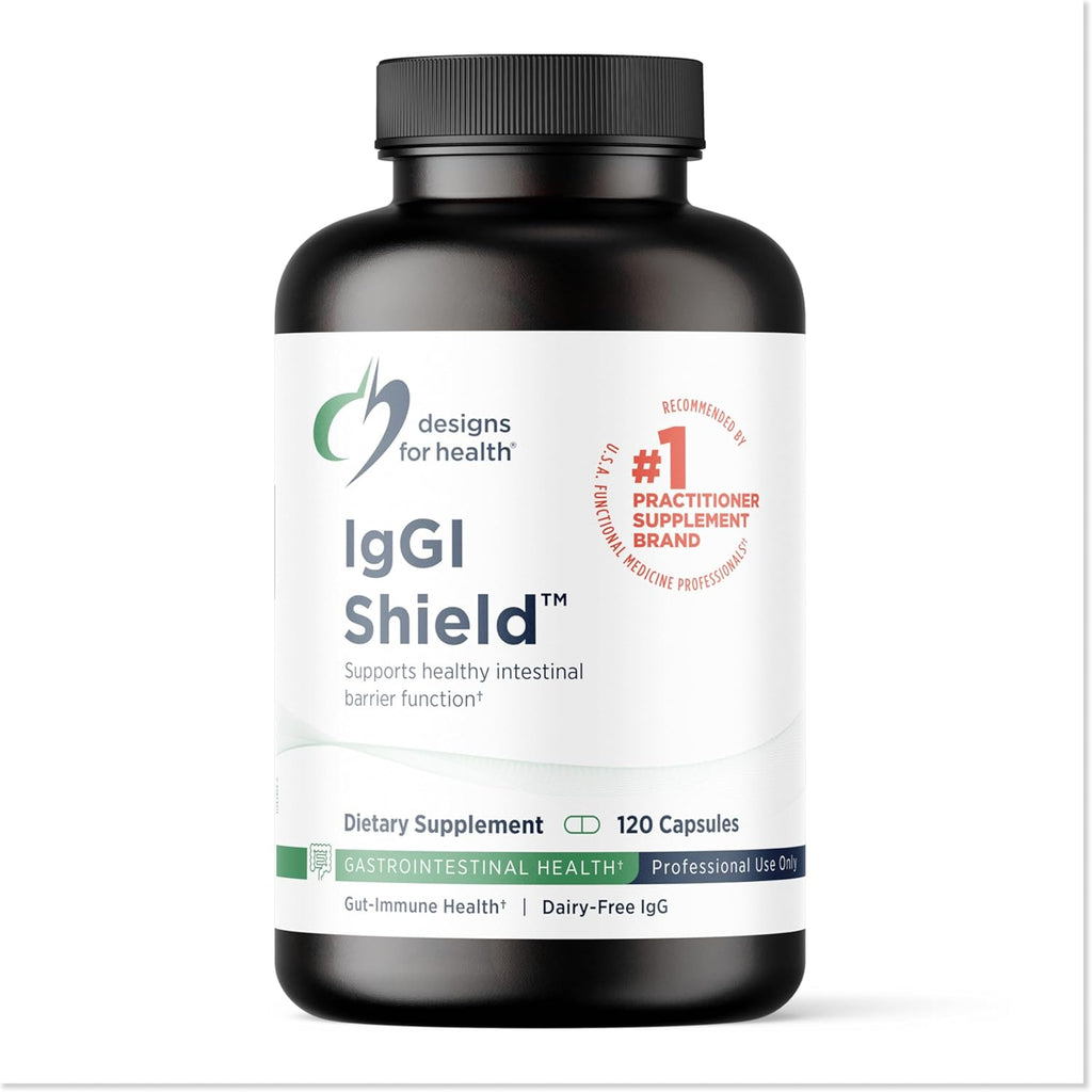 Designs for Health IgGI Shield - Gut Health & Immune Support Powder with Dairy-Free ImmunoLin Immunoglobulin and NAG - Help Bind & Remove Toxins and Fortify the Intestinal Barrier (120 Capsules)