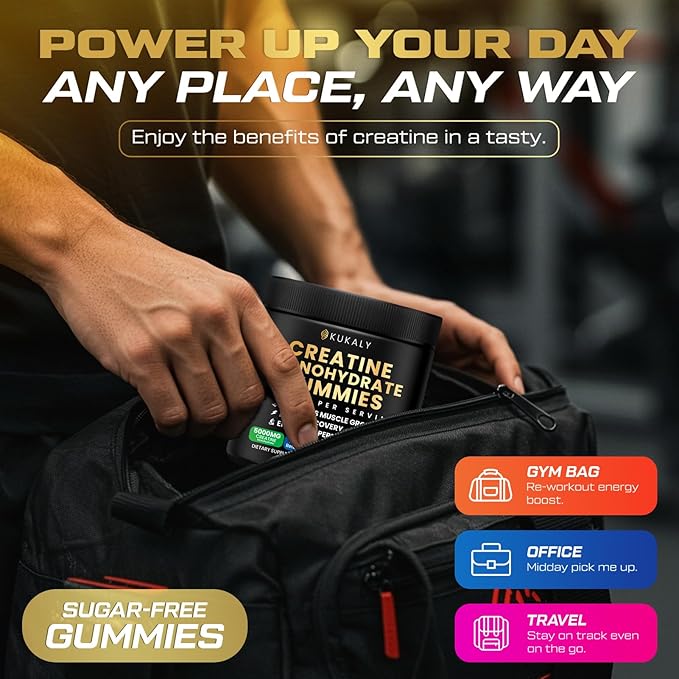 Creatine Monohydrate Gummies for Men & Women, 9000MG Creatine Gummies Sugar Free with L-Taurine, BCAA 2:1, B12 B6 for Boost Strength, Focus & Endurance, Vegan, Non-GMO, Pineapple 120*2 Bottle