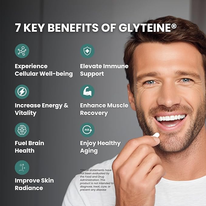 CONTINUAL - G Glyteine 400 mg Capsules | Cellular‑Enhancing Glutathione Supplement | Powerful Antioxidant Support | 60‑Day Supply (120 Capsules)