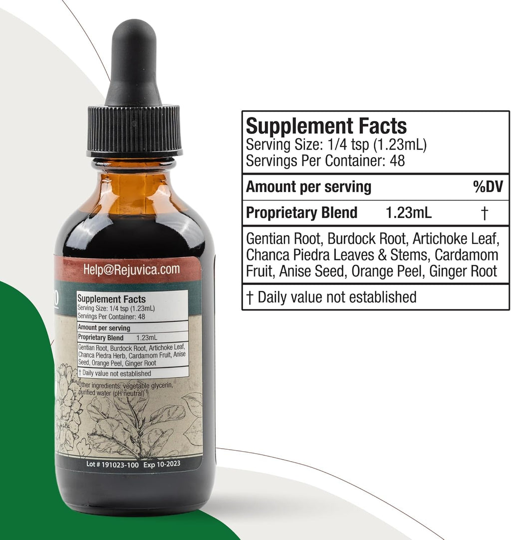 Rejuvica Health DigestaPro - Advanced Digestive Bitters Supplement - Liquid Delivery for Better Absorption - Gentian, Artichoke, Burdock, Chanca Piedra, Ginger & More!