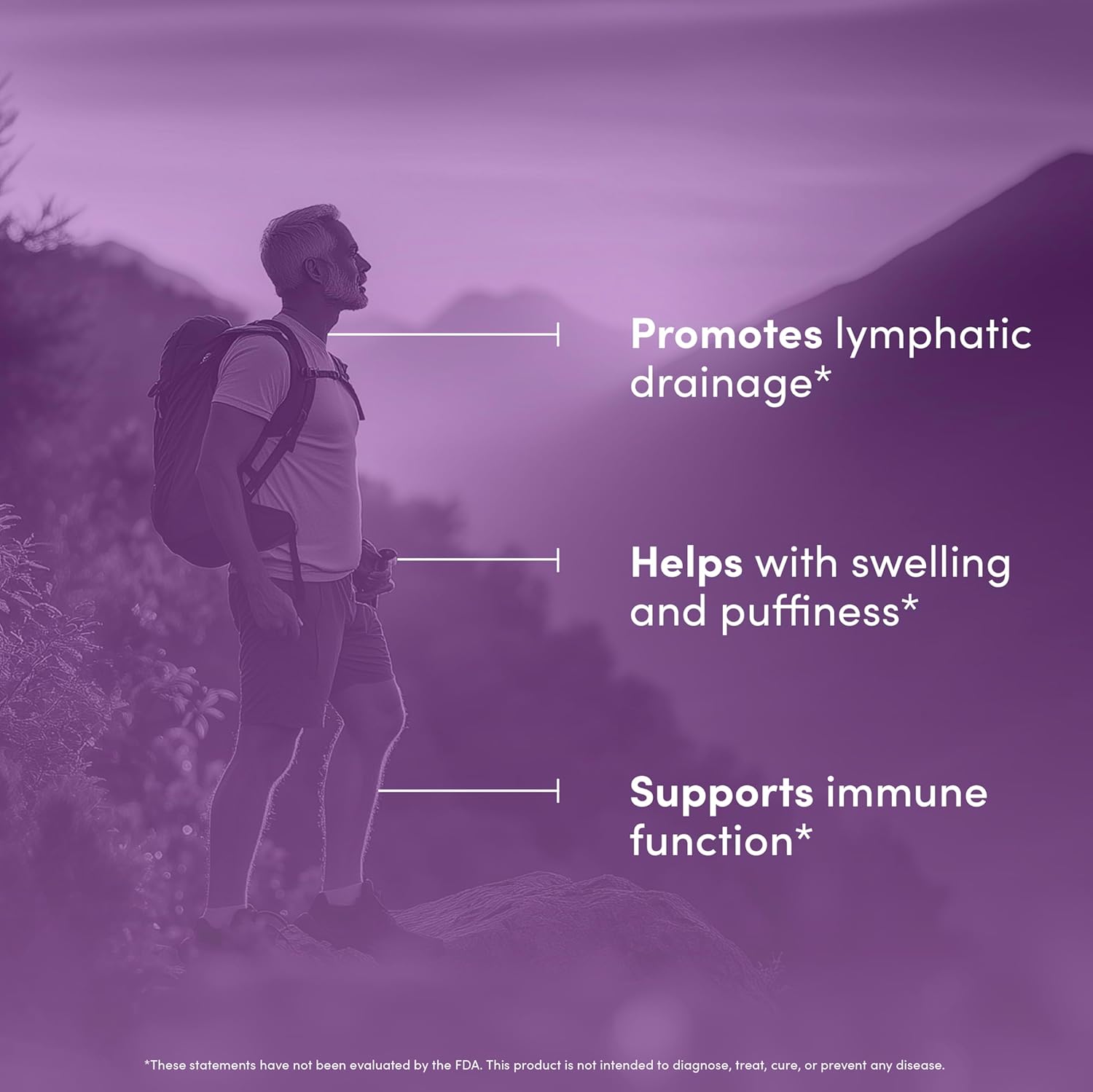 Lymph Peak - Lymphatic Drainage Supplements - Lymph System Support - with Burdock Root, Echinacea Extract, Bromelain, Dandelion Extract & More - Vegan, Non GMO, Gluten Free - 60 Capsules