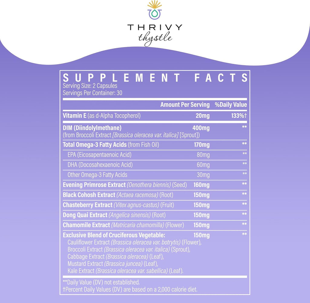 Liposomal DIM Supplement - 1500 mg Women DIM Supplement - Estrogen Supplements Contain Vitamin E, Evening Primrose, Black Cohosh, Omega-3 Fatty Acids