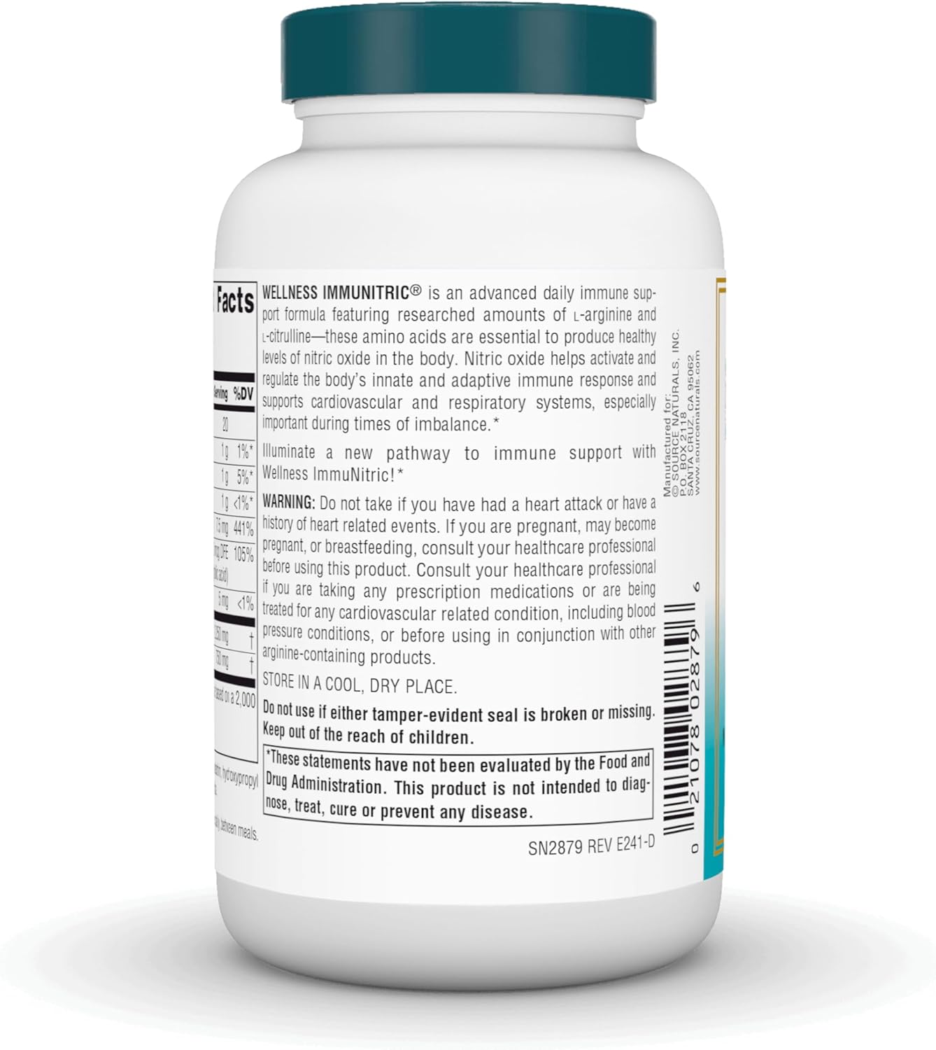 Source Naturals Wellness Immunitric, Nitric Oxide Builder for Immune System Support* - 90 Tablets