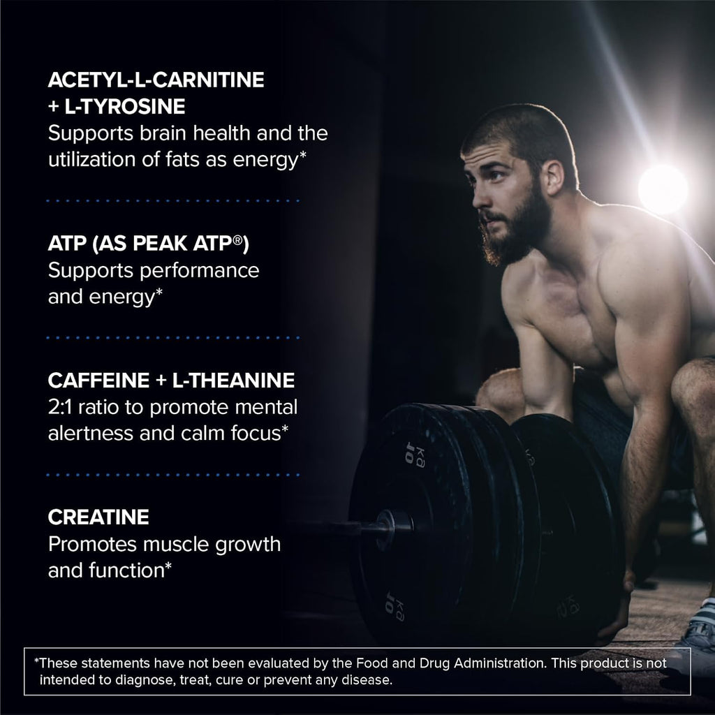 Workout Complex - NSF Certified for Sport Pre Workout Powder - L-tyrosine, Acetyl L-Carnitine, Creatine & Caffeine to Support Workout Recovery, Energy and Focus (6.3 oz)