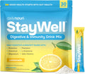 Nouri Daily StayWell Digestive & Immunity Drink Mix | Gut Health, Digestion & Bloating Relief | Probiotics, Prebiotics, Colostrum, L-Glutamine, Magnesium, Zinc, Vitamins | 30 Stick Packs