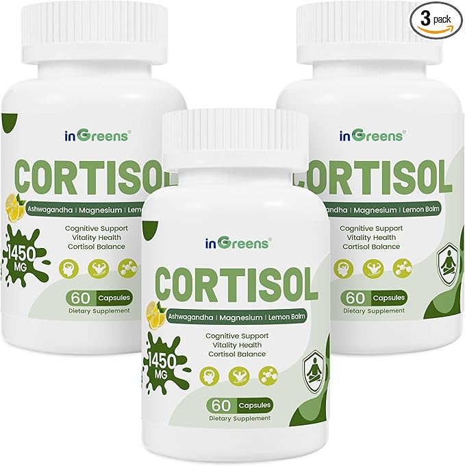 Cortisol Supplement, 15-in-1 Cortisol Manager with Ashwagandha, L-Theanine & Magnesium, Supports Cortisol Health, Relaxation & Restful Sleep, 180 Capsules