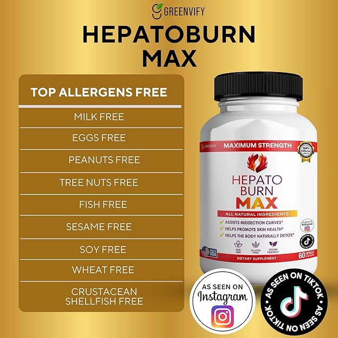 Hepato Burn Max, Maximum Strength Natural Detox Supplement, 60 Capsules, Vegan, Gluten Free (3)